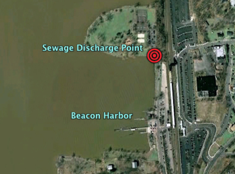 Beacon discharge sewage spill map