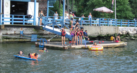 kids swimming in the Hudson River