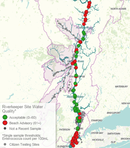 water quality data map for September 2015